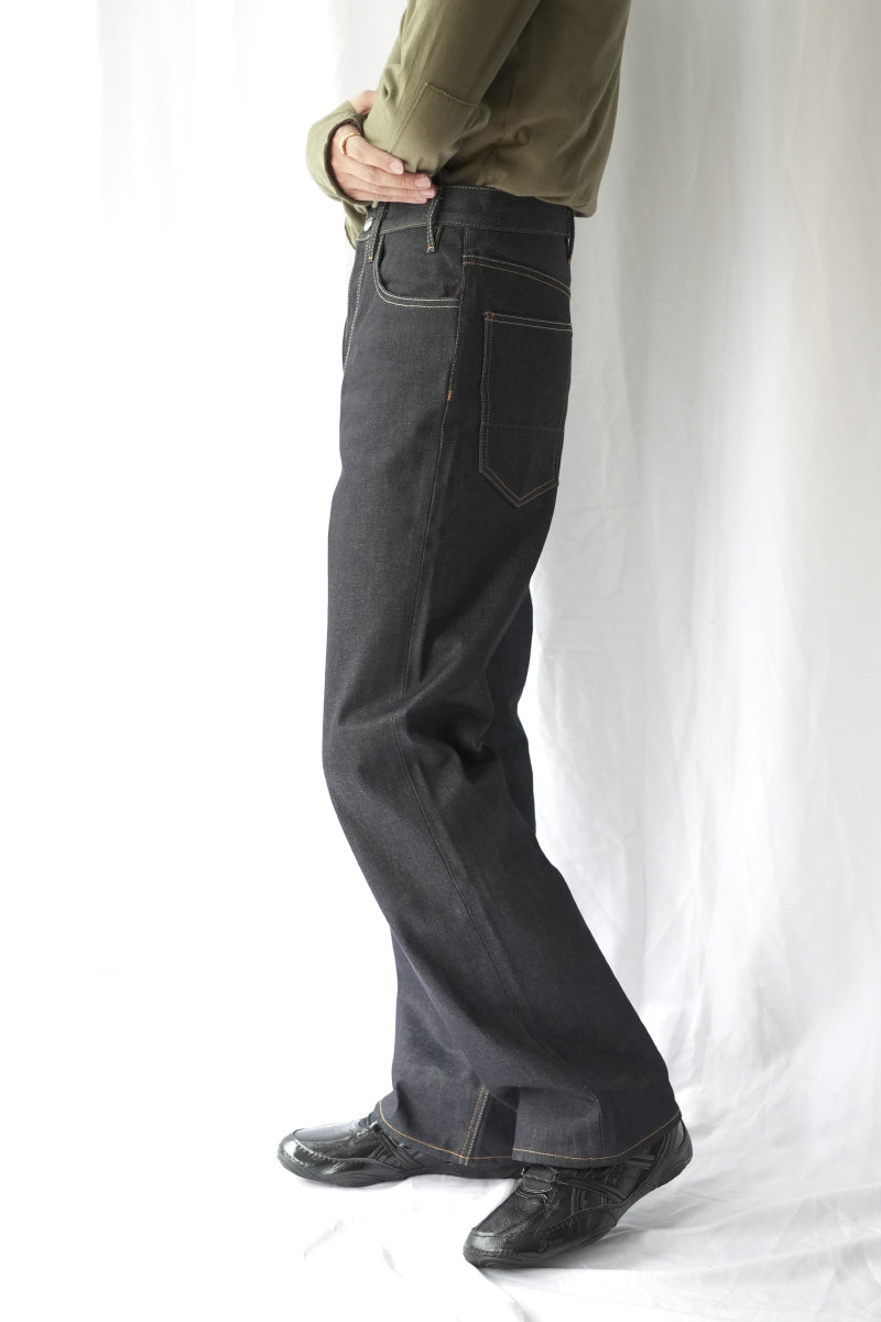ORDINARY STRAIGHT DENIM PANTS .16 -BRANDO- / RIGID INDIGO