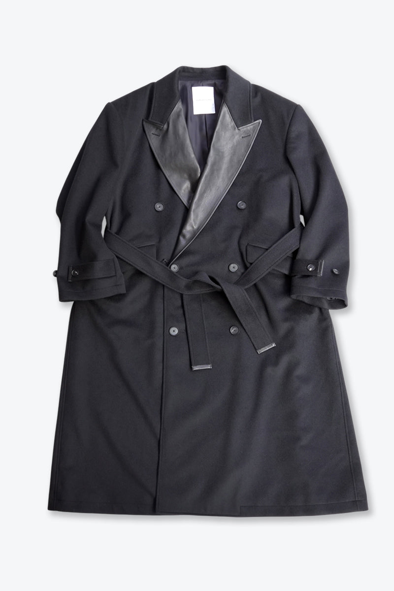 CASHMERE GOTHAM CHESTER COAT .16 / BLACK
