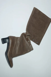 JOLIE SNAPS DETACHABLE LEATHER BOOTS / BROWN