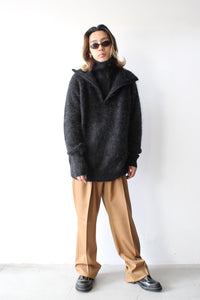 MOHAIR DOUBLE HIGH NECK P/O KNIT .12 / CHARCOAL