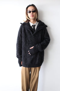 MOHAIR DOUBLE HIGH NECK P/O KNIT .12 / CHARCOAL