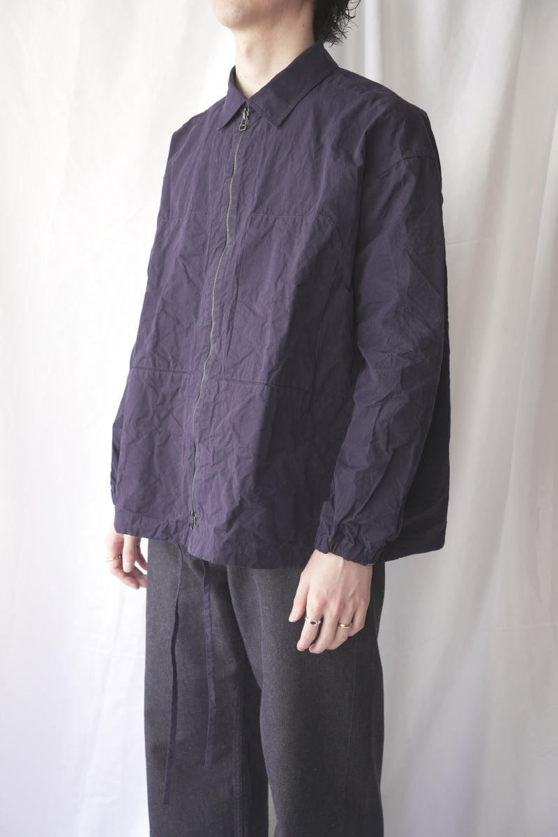 CASEY CASEY | ZAC SHIRT-TOUGH COT / NAVY コットンジップシャツ