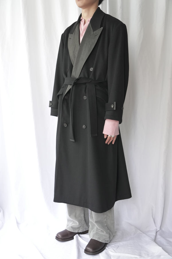 CASHMERE GOTHAM CHESTER COAT .16 / BLACK