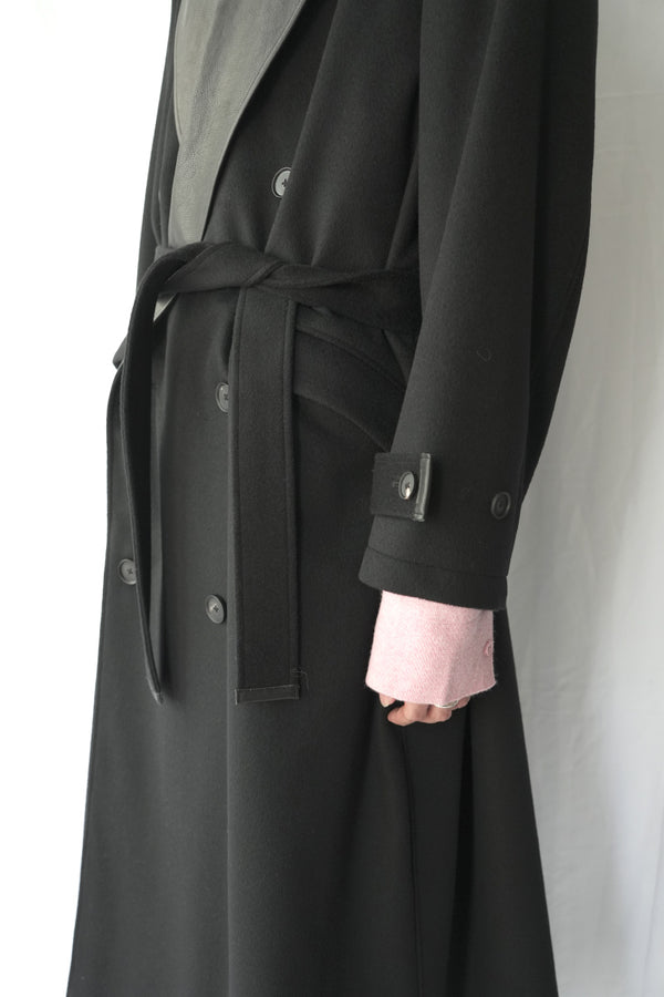 CASHMERE GOTHAM CHESTER COAT .16 / BLACK