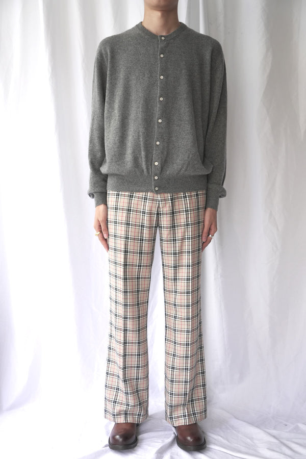 CASHMERE CREW NECK CARDIGAN .16 / HEATHER GRAY
