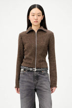 画像をギャラリービューアに読み込む, SLIM ZIP LONGSLEEVE / BROWN SPARSE BUCKLE WEAVE
