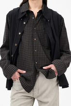 Load image into Gallery viewer, DOUBLE BORROWED SHIRT / BLACK FAUX LUMBERJACK CHECK