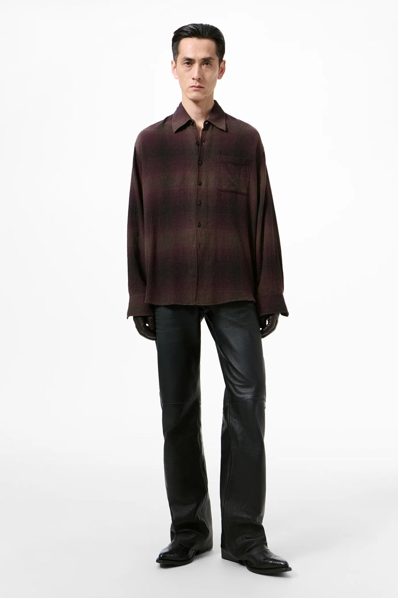 ABOVE SHIRT / CORDIAL DUSK CHECK GRAIN WEAVE