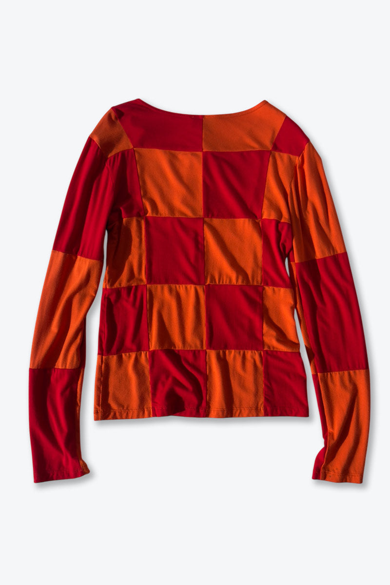 TYLER MCGILLIVARY | L/S BICOLOR BLOCK CHECK T-SHIRT [USED]