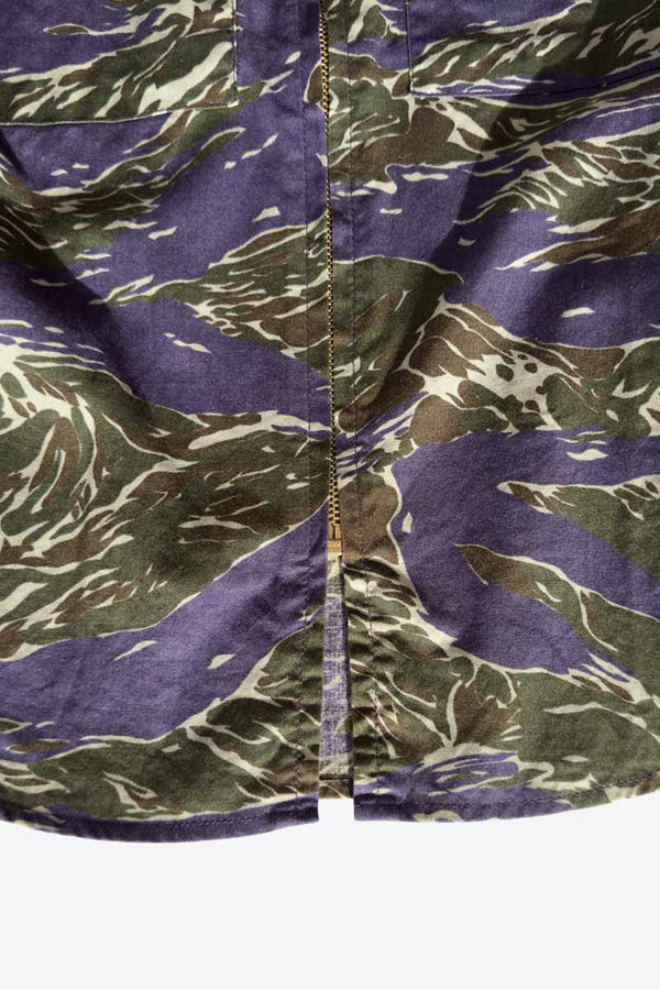 AGNES B | 90'S TIGER CAMO ZIP SHIRT JACKET [USED]
