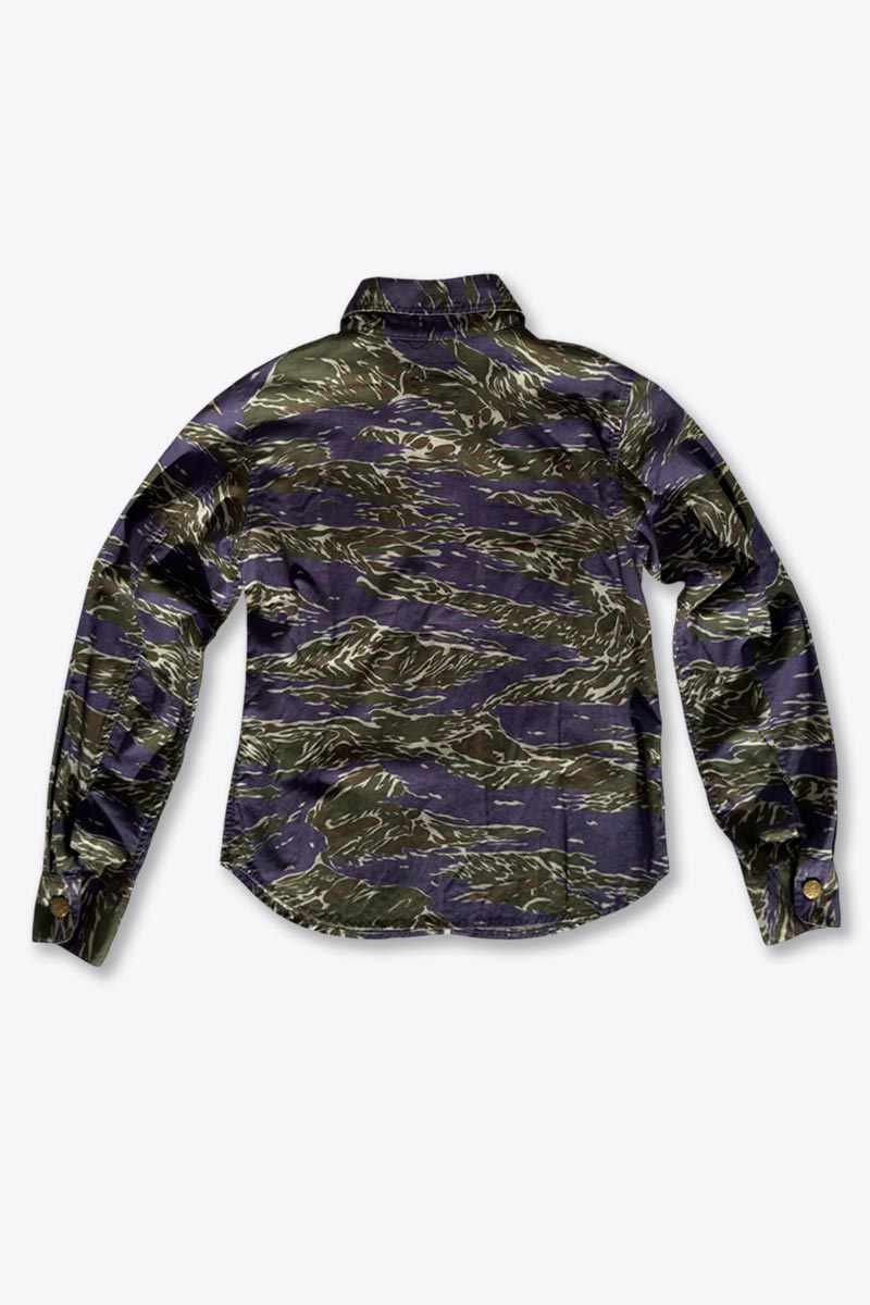 AGNES B | 90'S TIGER CAMO ZIP SHIRT JACKET [USED]