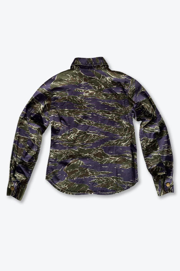 AGNES B | 90'S TIGER CAMO ZIP SHIRT JACKET [USED]