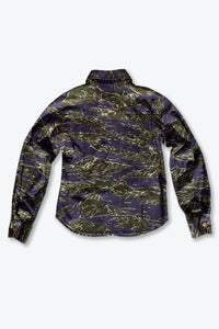 AGNES B | 90'S TIGER CAMO ZIP SHIRT JACKET [USED]