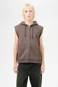 MOTOR HOOD VEST / FRENCH SUN FADE HEFTY FLEECE