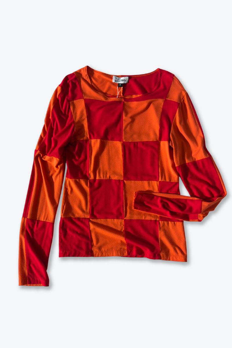 TYLER MCGILLIVARY | L/S BICOLOR BLOCK CHECK T-SHIRT [USED]