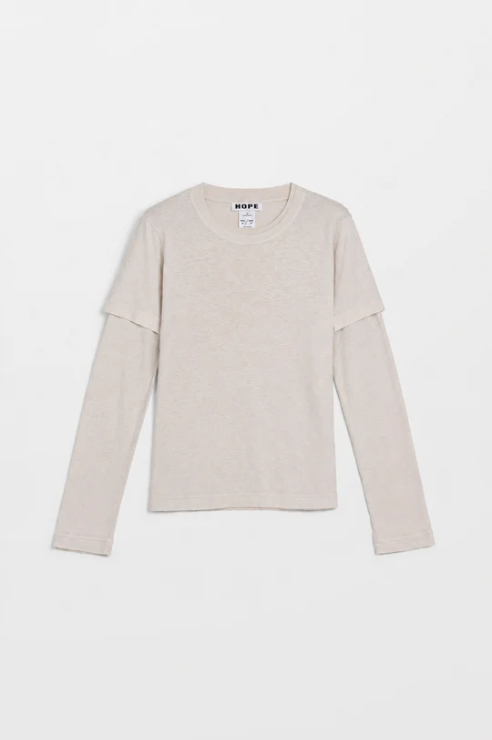 PEEL LONGSLEEVE / ECRU HEMP RIB