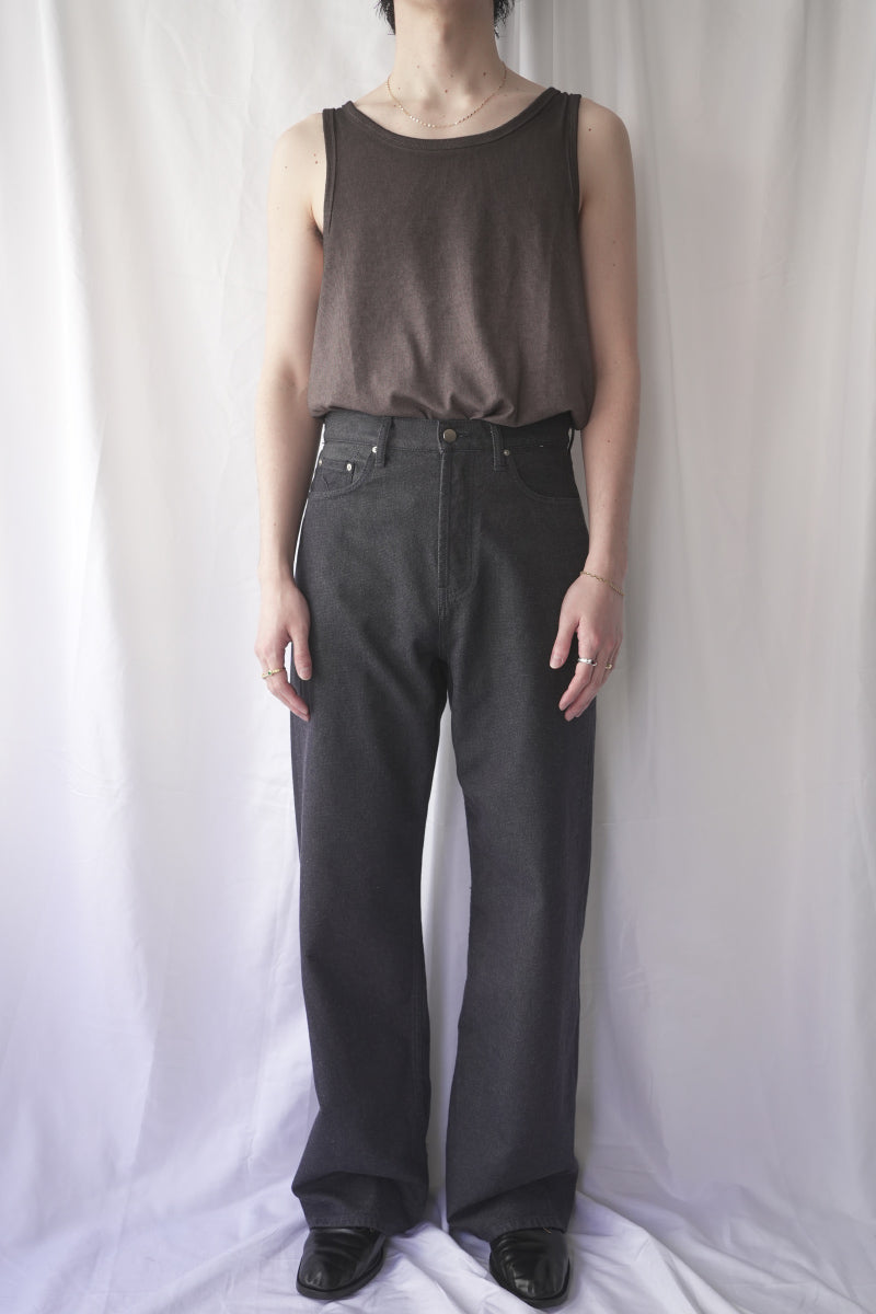 CYRIL TANK TOP / WASHED BROWN JERSEY RIB