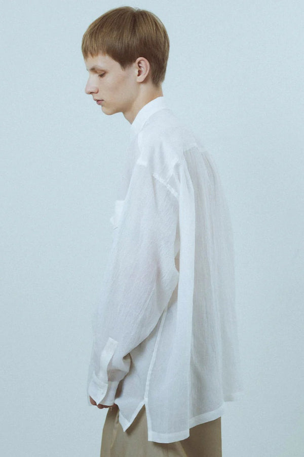 CUPRO SHRINK SHIRT / WHITE