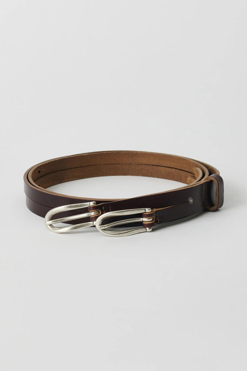 OUR LEGACY | TWIN TONGUE BELT / BURGUNDY CHROMEXCEL LEATHER ツイン OUR LEGACY | TWIN TONGUE BELT / BURGUNDY CHROMEXCEL LEATHER ツイン