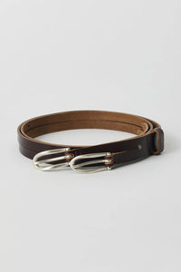 TWIN TONGUE BELT / BURGUNDY CHROMEXCEL LEATHER