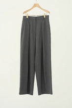 画像をギャラリービューアに読み込む, WOOL MIX HIP HUGGERS TUCKED WIDE SLACKS / GRAY