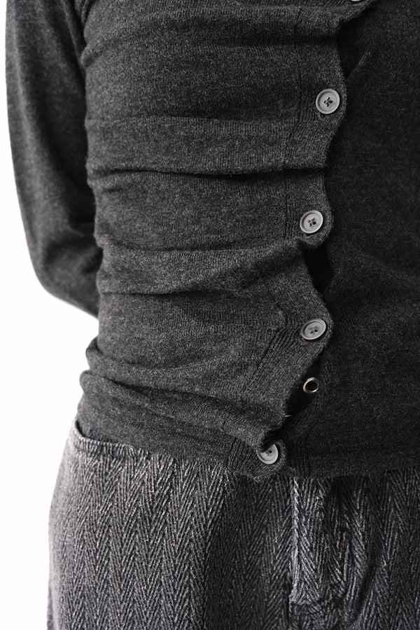 WAVE CARDIGAN / GREY CASHMERE BLEND