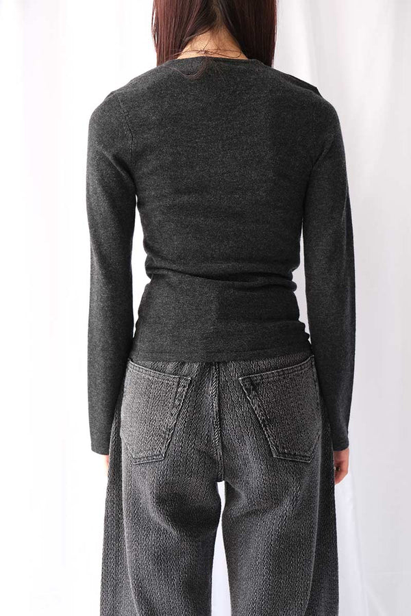 WAVE CARDIGAN / GREY CASHMERE BLEND