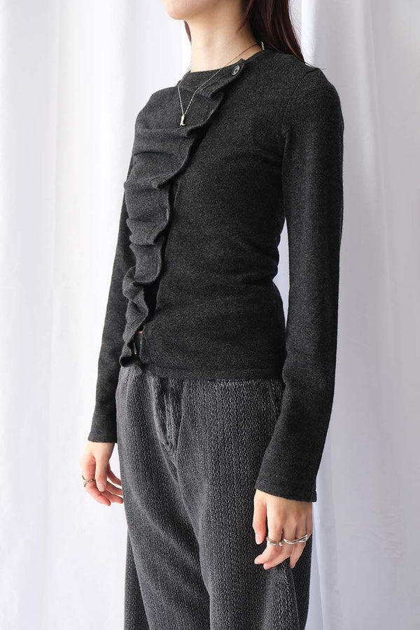 WAVE CARDIGAN / GREY CASHMERE BLEND