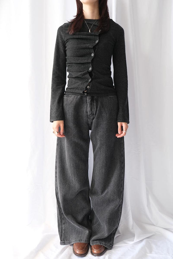 WAVE CARDIGAN / GREY CASHMERE BLEND