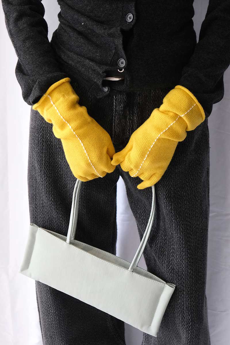SHORT STITCH GLOVES / YELLOW [20%OFF]