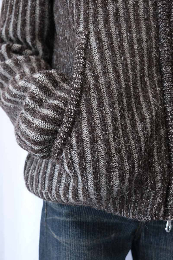 LEVEL HOOD / VANISE BROWN STRIPE ISELS WOOL [20%OFF]