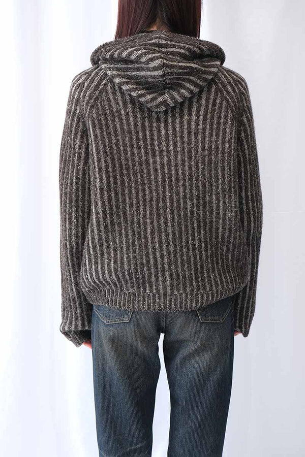 LEVEL HOOD / VANISE BROWN STRIPE ISELS WOOL [20%OFF]