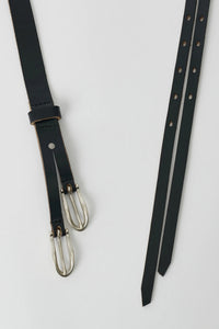 TWIN TONGUE BELT / BLACK CHROMEXCEL LEATHER