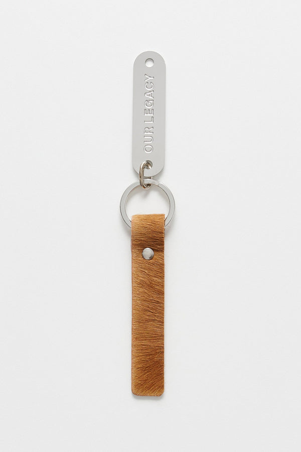 RING KEYRING / CAMEL HAIR ON HIDE