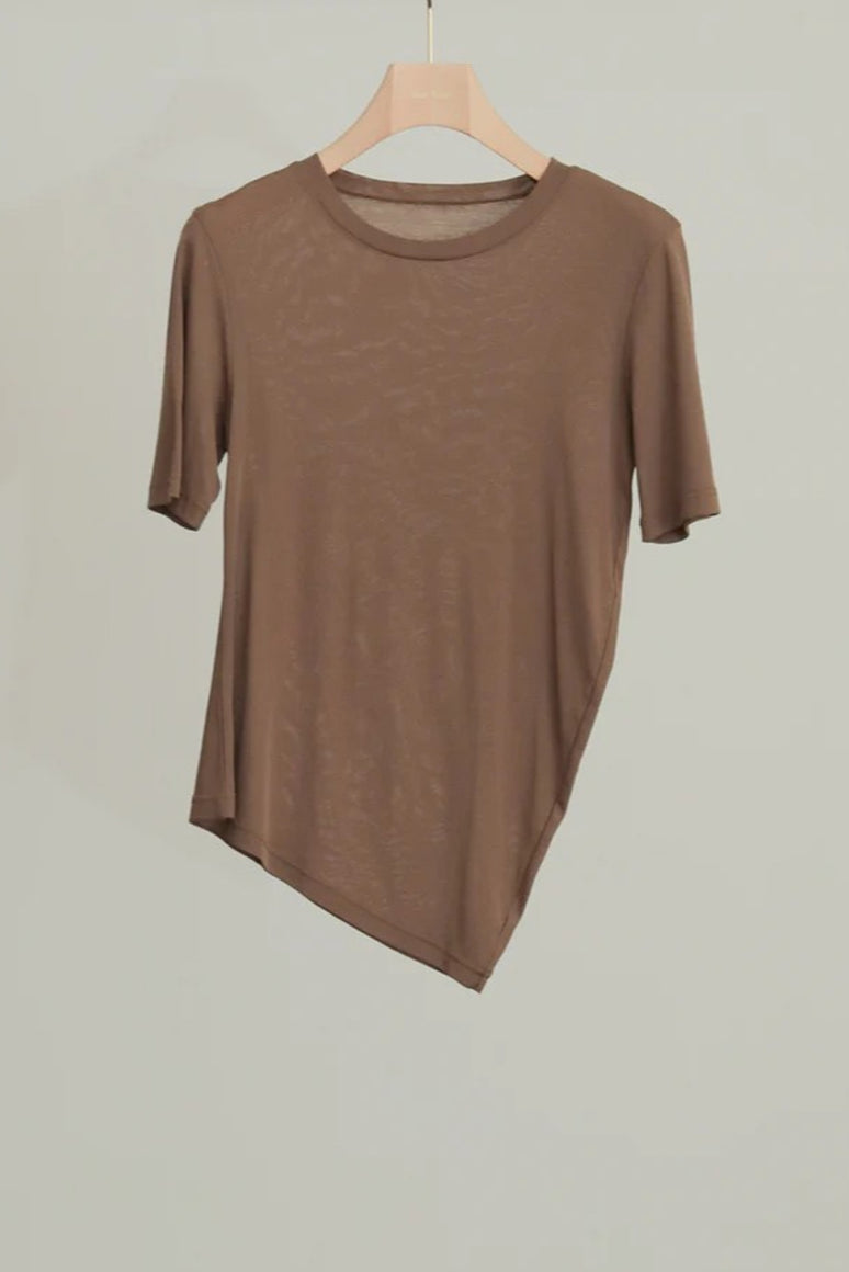 HIGH TWIST JERSEY DISTORTED S/S TEE / DUSTY BROWN