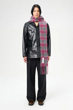 Load image into Gallery viewer, ESTATE SCARF / PINK FUZZY ALPACA CHECK