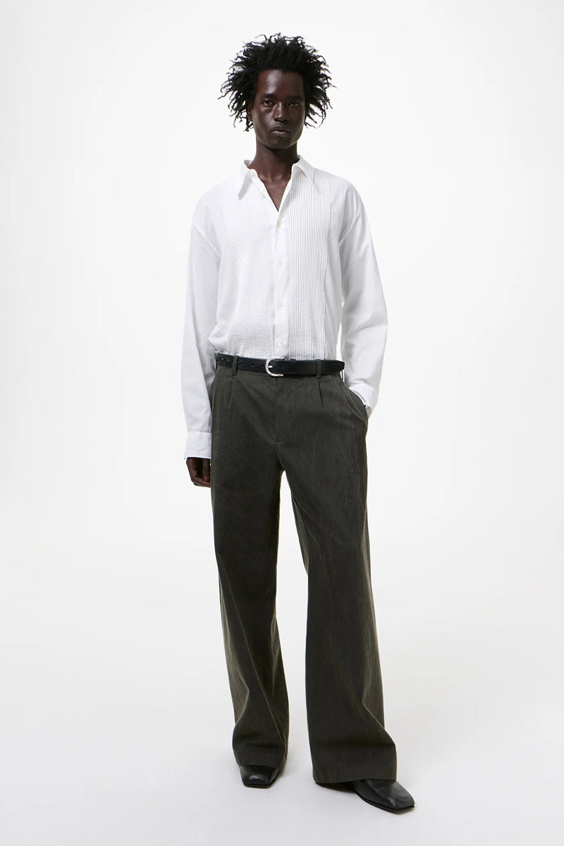 BRIDGE CHINO / ANTIQUE MUDD COATED SATEEN