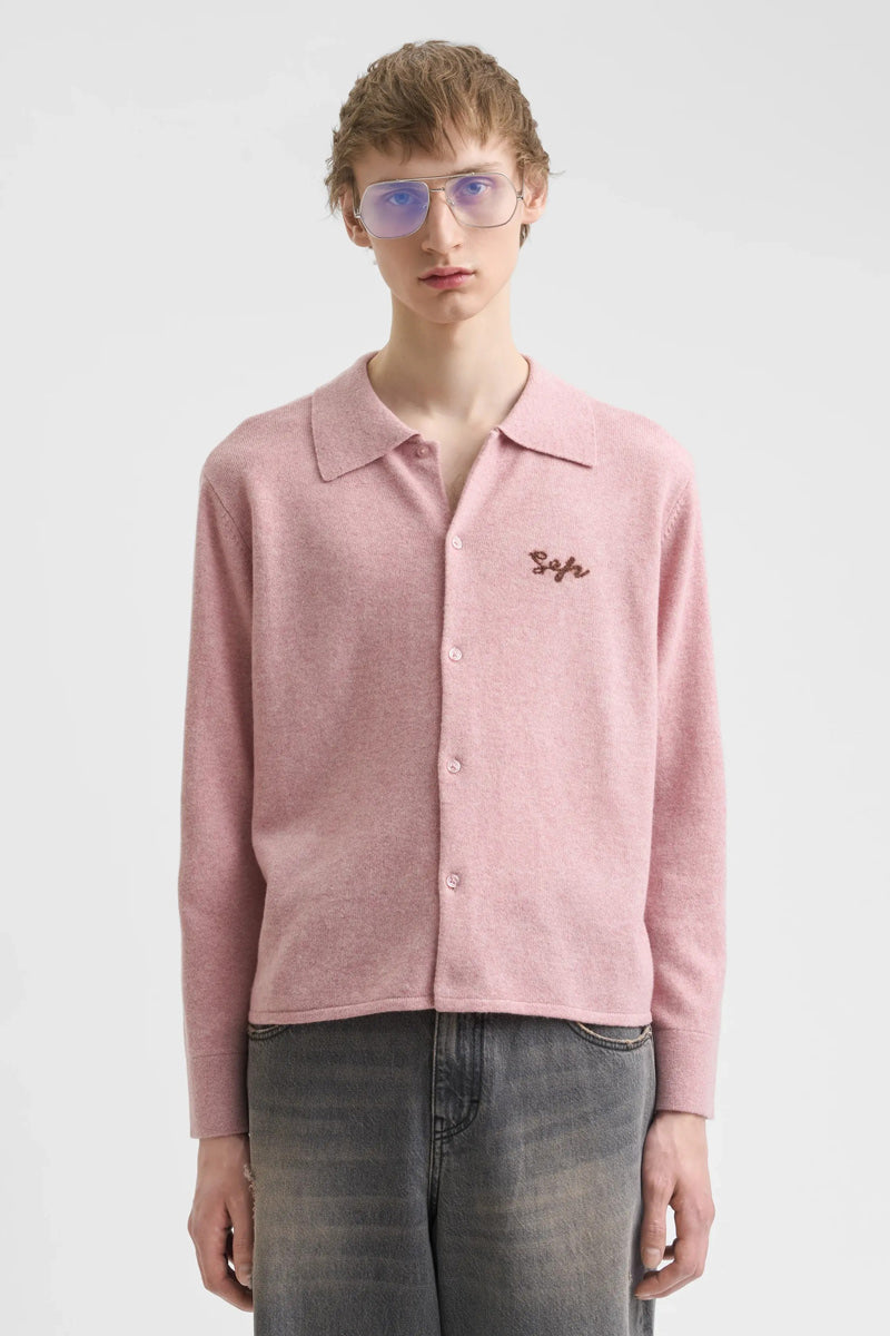 KNITTED SHIRT / DARK PINK