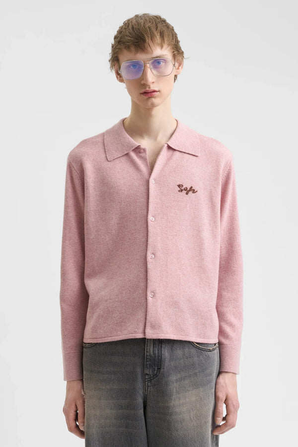 KNITTED SHIRT / DARK PINK