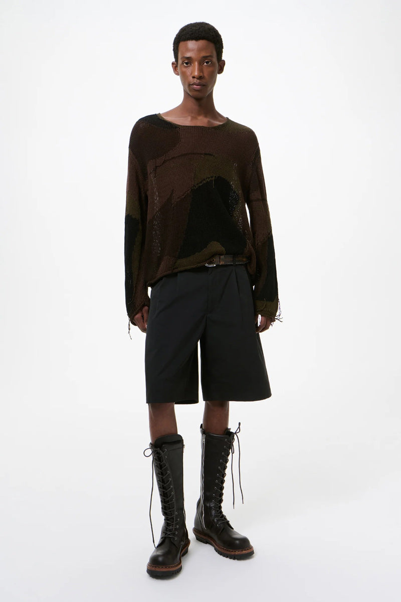 PONTE SHORTS / STUDIO BLACK MICRO CANVAS