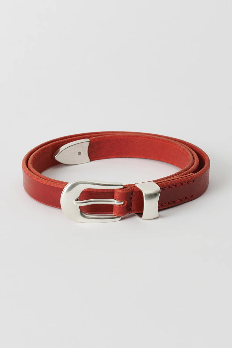 2CM BELT / LIPSTICK RED LEATHER