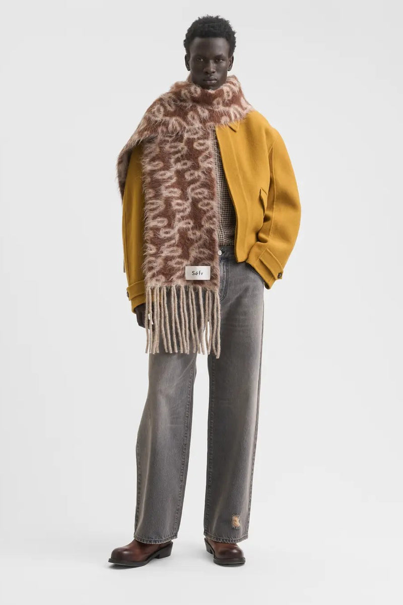 MONOGRAM SCARF / BEIGE/BROWN