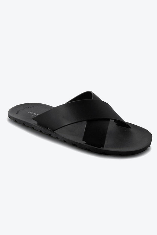CROSS PVC SANDALS / BLACK