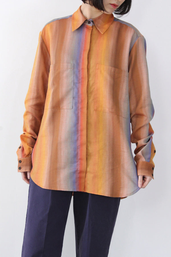 THAMES RAINBOW COTTON WOOL SHIRT / MULTI [30%OFF]