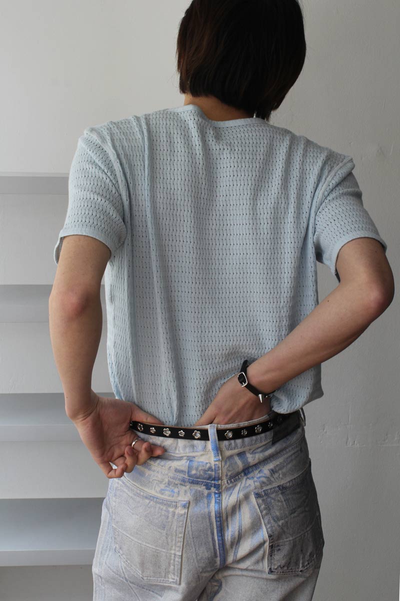 TANKER T-SHIRT / SONIC BLUE SPORT CROCHET [30%OFF]