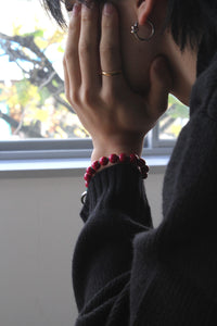 PERLEN SHORT KEY HOLDER / PINK-GREEN