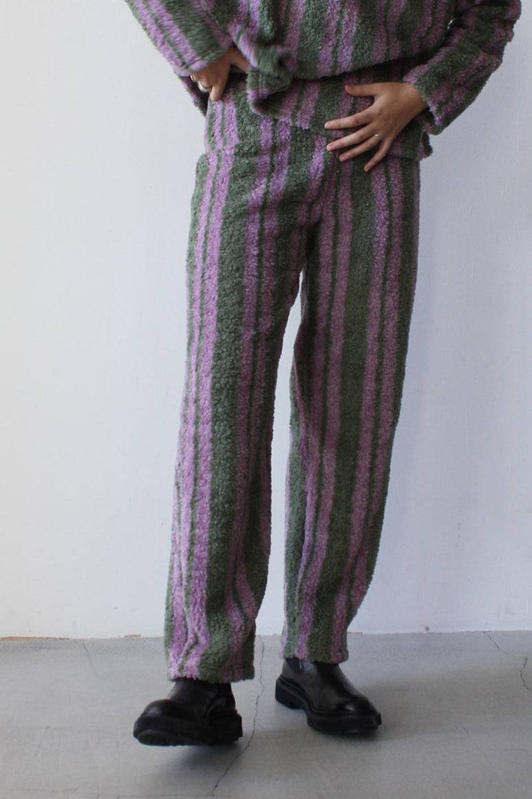 HANNES - FURRY STRIPED PANTS / STRIPES [40%OFF]