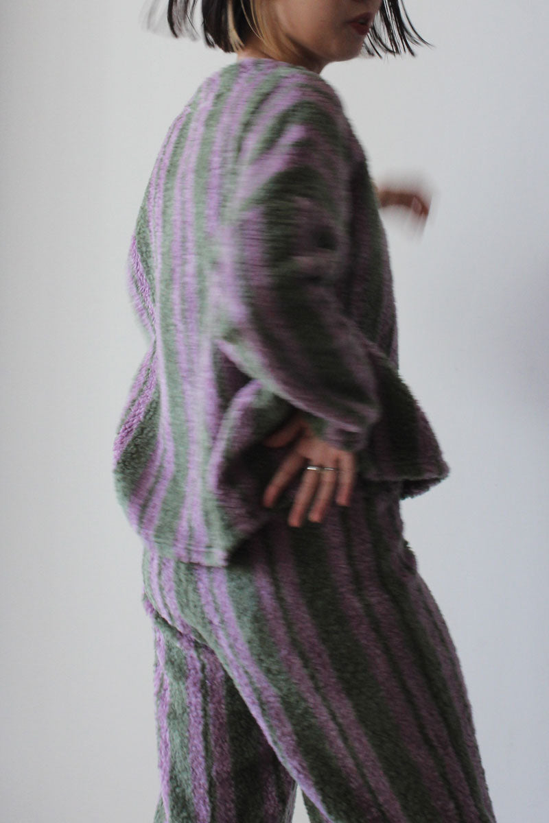 WALTER - FURRY STRIPED SWEATSHIRT / STRIPES [70%OFF]