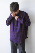 Load image into Gallery viewer, SHIRT NON-BINARY LINEN / PURPLE CHECK [20%OFF]