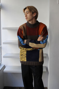 BLUTO CHUNKY PATCHWORK KNIT JUMPER / MULTI